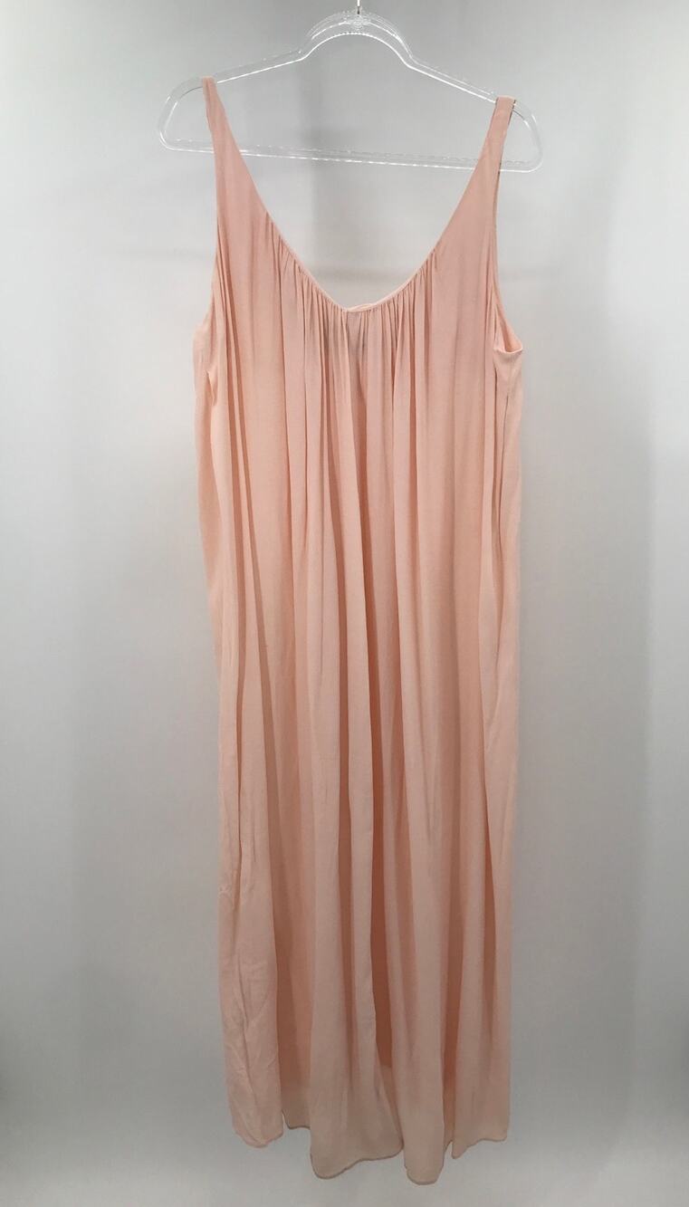 Hatch Peach Sleeveless Maxi Maternity Dress One Size Pleated Flowy